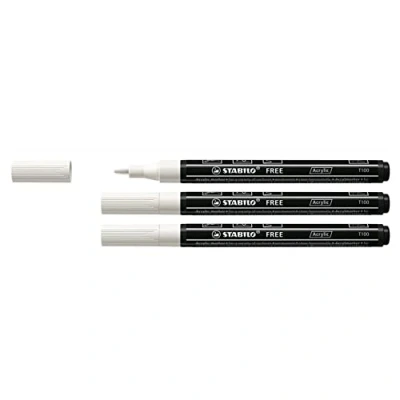 Abbildung von STABILO Acrylmarker FREE Acrylic T100 Strichbreite 1 2 mm weiß