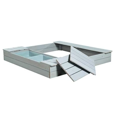 Abbildung von roba® Sandkasten Outdoor+, 2 Spielwannen und 4 abnehmbaren Sitzplätzen, HxBxT: 17,5x125x120 cm