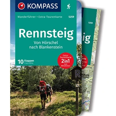Abbildung von KOMPASS Wanderführer Rennsteig, 10 Etappen mit Extra Tourenkarte: GPS Daten zum Download