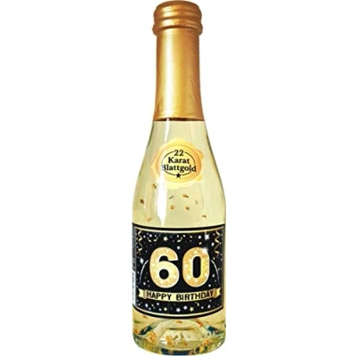 Abbildung von AV Andrea Verlag Pfeif auf&#039;s Alter 60 im Geschenke Set für Frauen zum Geburtstag mit Piccolo 22 Karat Blattgold Gold schwarz (Piccolo HB 56015)