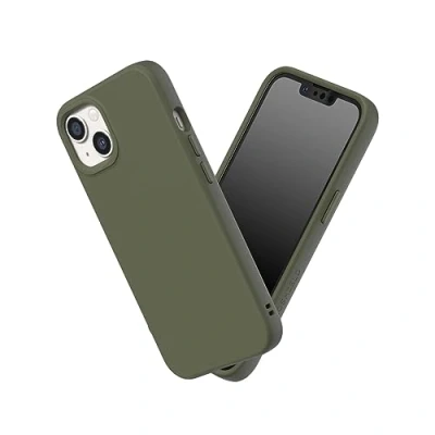 Abbildung von RhinoShield Case kompatibel mit [iPhone 13 Mini] SolidSuit Stoßdämpfende &amp; schlanke Schutzhülle Premium Finish 3.5 Meter Fallschutz Algengrün