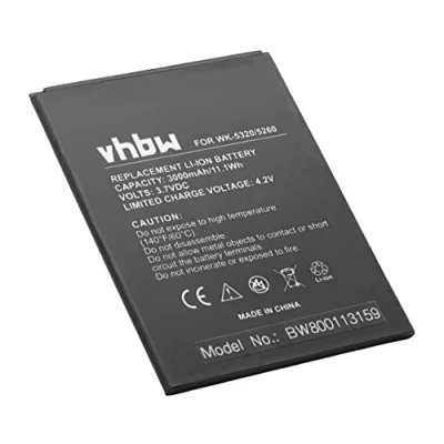 Abbildung von vhbw 1x Akku Ersatz für Wiko 5320, 5320B, 5260 Handy Smartphone Telefon (3000 mAh, 3,8 V, Li Polymer)