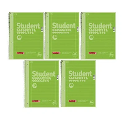 Abbildung von Brunnen Notizblock/Collegeblock Student Colour Code (A4 liniert, Lineatur 27, 90 g/m², 80 Blatt) (5er Pack Kiwi grün)