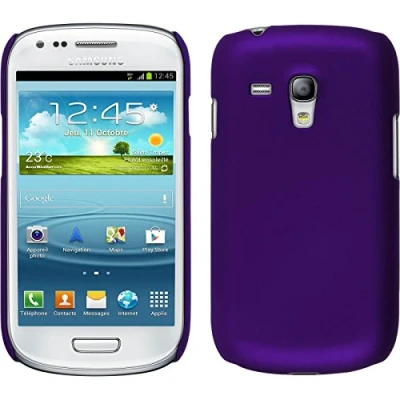 Abbildung von PhoneNatic case kompatibel mit Samsung Galaxy S3 Mini Hülle lila gummiert Hard Cover