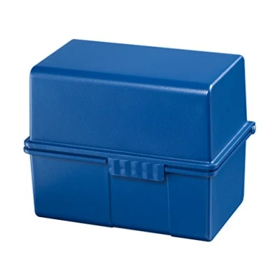 Abbildung von HAN Karteibox Quer, Innovatives, Attraktives Design für 200 Karteikarten, Inklusive 100 Karteikarten und A Z Register, Blau, 978 14, DIN A8, 6 Stück