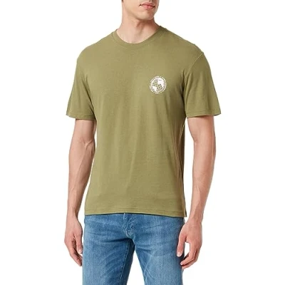 Abbildung von Jack &amp; Jones CREW NECK Tshirt print, Herren, Größe: Small, Olive branch