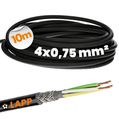 Abbildung von 10 Meter Lapp 1030532 LiYCY geschirmte Steuerleitung 4x0,75 mm² I UV resistent Signalkabel 4 adrig Datenkabel für Außenbereich Lötkabel Verbindungsleitung LED Anschlussleitung schwarz