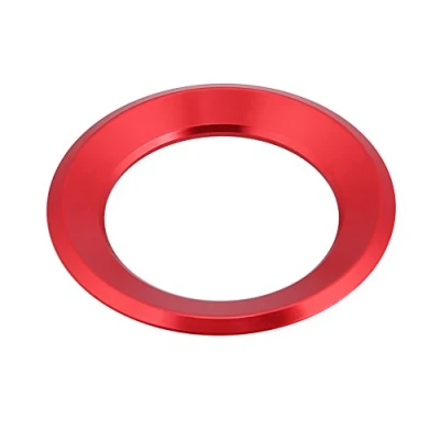 Abbildung von Keenso Auto Lenkrad Ring Aufkleber, Lenkradabdeckung Trim Aluminium Chromlegierung Dekoration Aufkleber(rot)