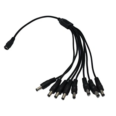 Abbildung von DC Splitterkabel, Bestga 1 Buchse auf 8 Stecker, 5,5 mm x 2,1 mm, Kamera Netzteil, Abzweigkabel, Klinkenstecker, Y Splitter für CCTV Überwachungskamera, LED Lichtstreifen