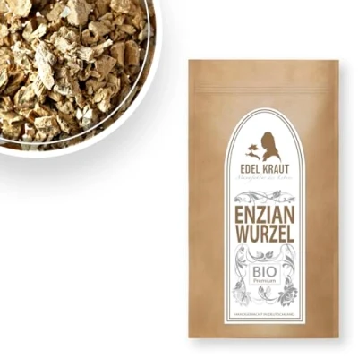 Abbildung von EDEL KRAUT BIO Enzianwurzel geschnitten Premium organic yello gentian root 500g