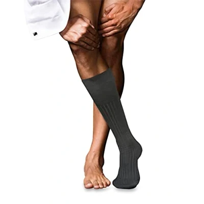 Abbildung von FALKE Herren Kniestrümpfe No. 13 M KH Feinste Piuma Baumwolle lang einfarbig 1 Paar, Grau (Anthracite Melange 3095), 43 44