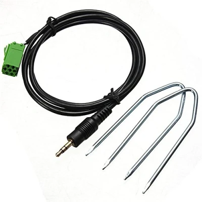 Abbildung von AUX Eingang 3,5 mm Adapterkabel music audio interface adapter kompatibel mit Renault Clio Megane Laguna MP3 iPod/iPhone