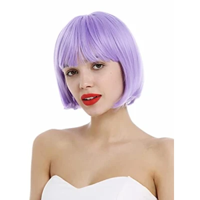 Abbildung von WIG ME UP VK 4 HTY55C Perücke Damen kurz klassischer Bob gerader Pony glatt Violett