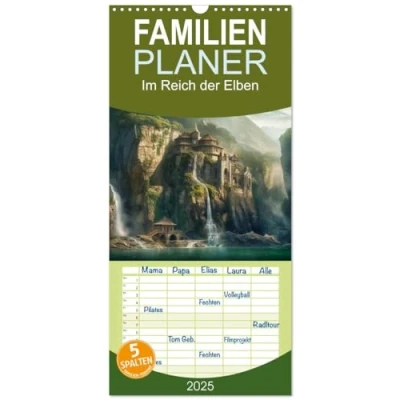 Abbildung von Familienplaner 2025 Im Reich der Elben mit 5 Spalten (Wandkalender, 21 cm x 45 cm), CALVENDO