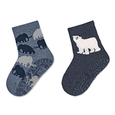 Abbildung von Sterntaler Baby Jungen FLI AIR DP Mammut+Eisbär Hausschuh Socken, Tintenblau, 18