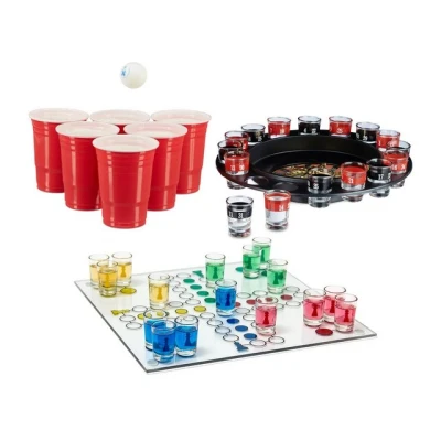 Abbildung von relaxdays Spiel, 3 teiliges Trinkspiel