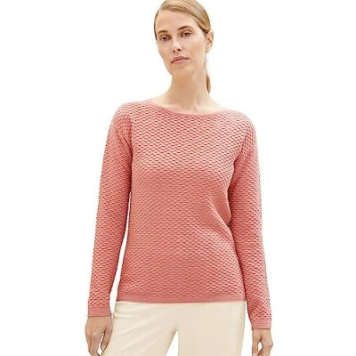 Abbildung von TOM TAILOR Damen 1038884 Pullover mit Struktur, 32224 fading Rose, XL