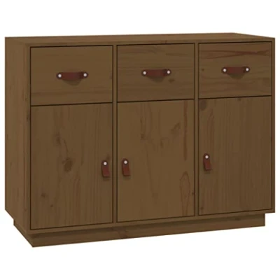 Abbildung von vidaXL Sideboard Schrank Anrichte Beistellschrank Kommode Mehrzweckschrank Standschrank Wohnzimmerschrank Honigbraun 100x40x75cm Massivholz Kiefer