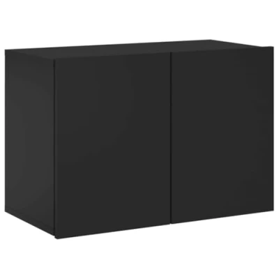 Abbildung von vidaXL TV Wandschrank, Schrank mit viel Stauraum, Wandmontage Fernsehschrank Regal, Hängeschrank Möbel Ständer, Modern, Schwarz