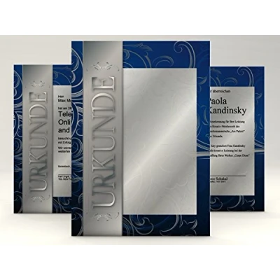 Abbildung von Urkundenpapier &quot;Silber&quot; 50 Blatt klassisch für Urkunden Zertifikate DIN A4 190g/qm hochwertig Briefpapier Kartonpapier certificate paper Blanko Urkunde Anerkennung Papier
