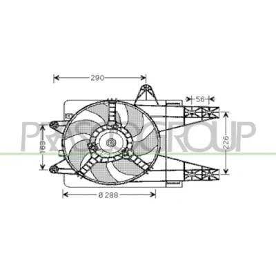 Abbildung von PRASCO FT132F001 Lüfter 288 110 FIAT: Punto I Schrägheck