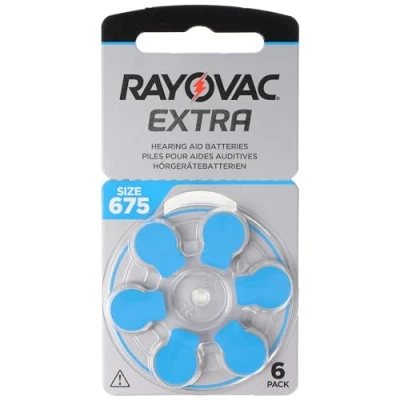 Abbildung von 6X Rayovac Extra Advanced 675 Hörgerätebatterien 2018 Design mit Active Core Technologie 675AUX 6XEMF