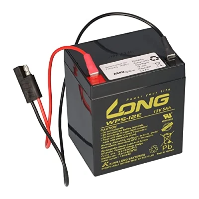 Abbildung von WSB Battery Kung Long Blei Akku AGM 12V 5 Ah zyklenfest mit Stecker für Rasenmäher kompatibel Sabo 43 Vario E Toro Briggs Stratton, 4,5Ah, 5,4Ah
