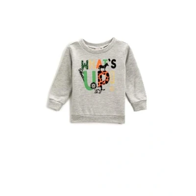 Abbildung von Koton Babyboy Slogan Printed Sweatshirt Long Sleeve Crew Neck