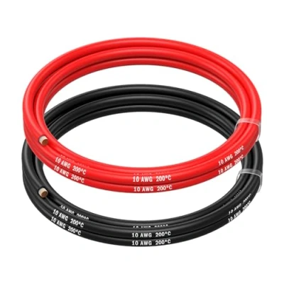 Abbildung von MMOBIEL 10 AWG Silikon Elektronik Kabel Gauge (5,26mm²) Verzinnte Kupferkabel 2 Separate Rot &amp; Schwarz Jede 1,5 m / 5 ft für RC, Drohnen, 3D Drucker, Batterien, Sprecherkabel, Led Strips