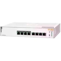 Abbildung von HPE Networking Instant On Switch Serie 1830 Intelligent verwalteter Layer 2 Ethernet mit 8 Port Gb und PoE 8X 1G 4X CL4 (65 W) Lüfterlos EU Kabel (JL811A#ABB)