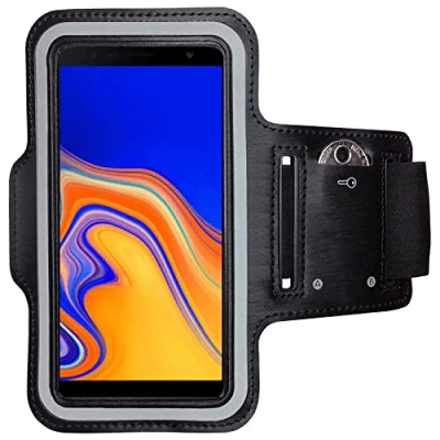 Abbildung von CoverKingz Sportarmband für Samsung Galaxy J4 Plus (2018) Armtasche mit Schlüsselfach Sport Laufarmband Handy Armband Schwarz