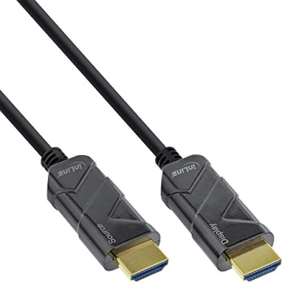 Abbildung von InLine® HDMI AOC Kabel, Ultra High Speed 8K4K, schwarz, 25m