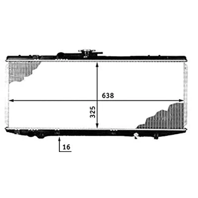 Abbildung von MAHLE ORIGINAL CR 536 000S Kühler, Motorkühlung für Fahrzeuge mit/ohne Klimaanlage 325 638 16 Kühlrippen gelötet TOYOTA: Starlet IV Schrägheck