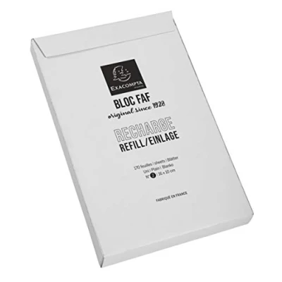 Abbildung von Exacompta 12512E Nachfülleinlagen für Schreibblock FAF blanko 170 Blatt , 16 x 10 cm, mikroperforiert, ideal Ihre Notizen, Retro Design mit zeitloser Eleganz