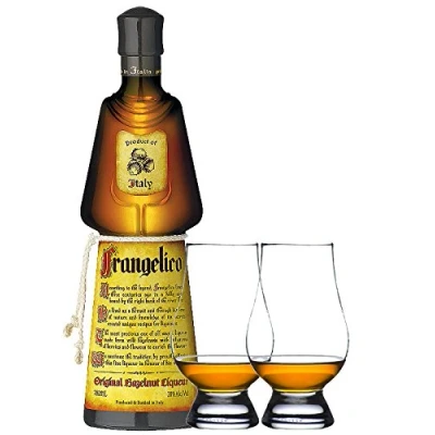 Abbildung von Frangelico Haselnuss Likör 0,7 Liter + 2 Glencairn Gläser