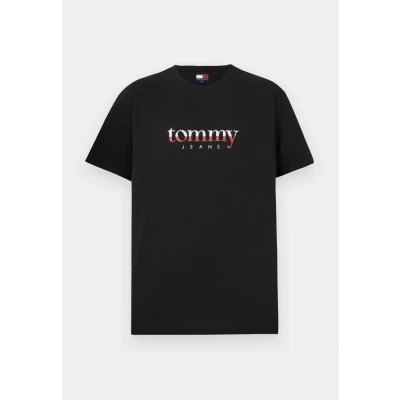 Abbildung von Tommy Jeans Herren T Shirt Kurzarm Tee Regular Fit, Schwarz (Black), L