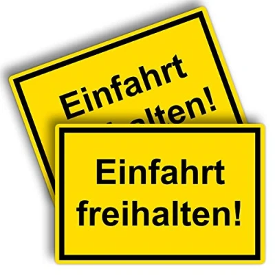 Abbildung von 2 Stück Einfahrt freihalten Schild 20 x 30 cm aus stabiler PVC Hartschaumplatte 3mm mit UV Schutz von STROBO