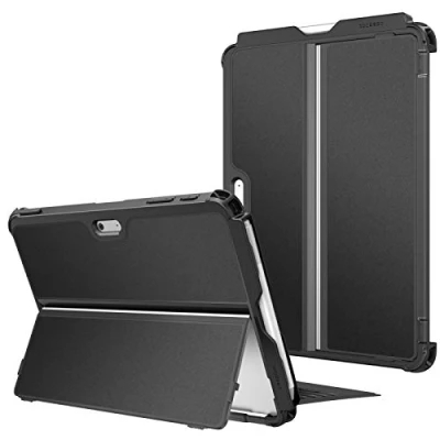 Abbildung von Fintie Hülle für Microsoft Surface Go 4 (2023) / 3 (2021) 2 (2020) (2018), Stoßfeste Robuste Schutzhülle mit Stifthalter Original Ständer, Type Cover Kompatibel, Schwarz