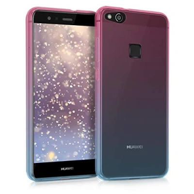 Abbildung von kwmobile Case kompatibel mit Huawei P10 Lite Hülle Handy Handyhülle Zwei Farben Pink Blau Transparent