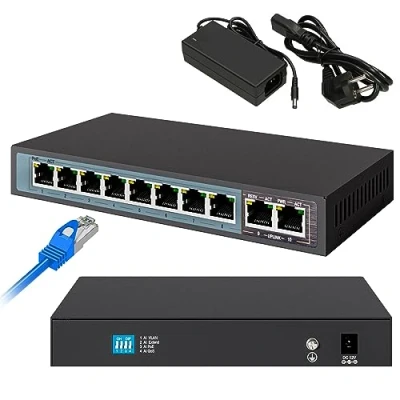Abbildung von Extralink Switch Ceres, 8X 100Mb/s PoE/PoE+ Ports, 2X RJ45, 96W, unmanageable, Netzwerk Switch, Ethernet LAN Verschiedene Betriebsarten, Energieeinsparung bei ungenutzten Ports