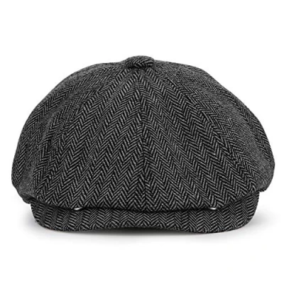 Abbildung von Herren Newsboy Flat Cap Gatsby Barett Cap, Scheuklappe spritzige 8 teilig &#039;Newsboy&#039;Stil Golfermütze,Schlägermütze