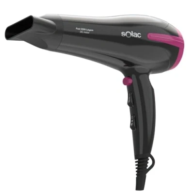 Abbildung von Solac Fast 2200 Haartrockner, ultra leicht, 340 g, W Leistung, 3 Temperaturen und 2 Geschwindigkeitsstufen, Kaltlufttaste, abnehmbarer Filter, ergonomischer Griff, Ring zum Aufhängen