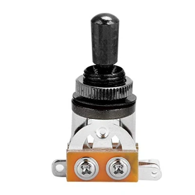 Abbildung von Gitarre 3 Way Kippschalter, Metal Pickup Selector Kippschalter mit Messing Tip Knob für LP Style E Gitarre(Schwarz)
