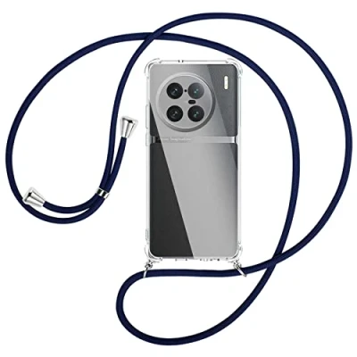 Abbildung von mtb more energy® Handykette kompatibel mit vivo X90 Pro Plus dunkelblau Smartphone Hülle zum Umhängen Anti Shock Full TPU Case