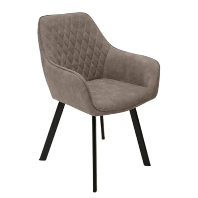 Abbildung von riess ambiente Polsterstuhl PALERMO taupe / schwarz (Einzelartikel, 1 St), Esszimmer · Microfaser Metall mit Armlehne Retro