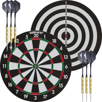 Abbildung von Unicorn XL Paper Dartgame, offizielle Größe, doppelseitig, inkl. 6 Darts