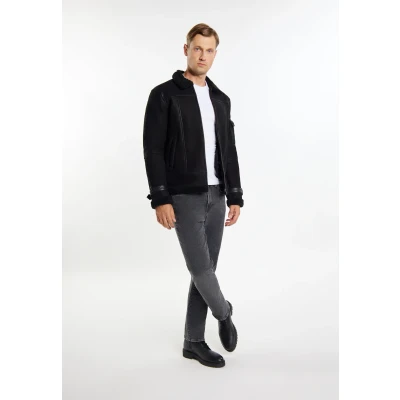 Abbildung von DREIMASTER Vintage Herren Lederjacke L / Schwarz 100% Ziegenleder