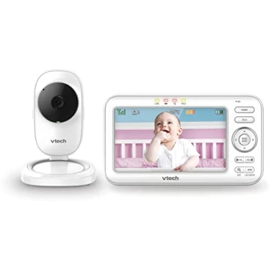 Abbildung von VTech LM808 1W Babyphone mit Kamera, 300 m Lange Reichweite, automatische Nachtsicht, Video 12,7 cm Bildschirm, 2 Wege Audio Talk, Temperatursensor, Energiesparmodus, Schlaflieder,