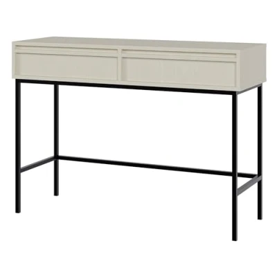 Abbildung von Selsey Schminktisch Makeup Tisch Frisiertisch Kosmetiktisch 110 cm Mit 2 Schubladen Sandbeige Evo