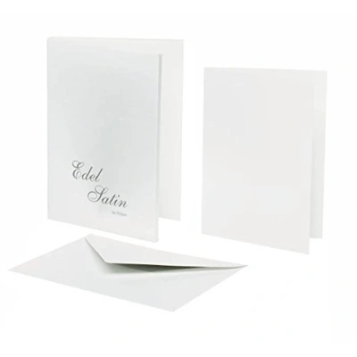 Abbildung von Rössler Papier 2234838001 Edel Satin Kartenmappe DIN, A6 hd/C6, glatt/weiß
